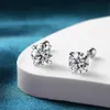 Orecchini a bottone Smyoue placcati 18 carati da 0,2-2 ct per donna Orecchini in argento sterling massiccio 925 con diamante a vite posteriore 231116