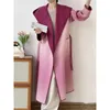 Cappotto da donna in misto lana SuperAen in cashmere double face Cappotto lungo invernale in tessuto di lana double face per donna 231116