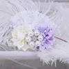 Dekorative Blumen im koreanischen Stil Bräutigam Anzug Anstecknadel Weinrot Braut Brautjungfer Handgelenk Corsage Strass Perle DIY Hochzeitszubehör XH049S