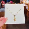Pendant Necklaces 3D Conch Beach Shell Pearl Zircon Chain Necklace Nimble Mother's Day Woman Wedding Family Friend Jewelry