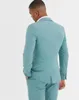 Мужские костюмы Mint Green Mens 3 штуки костюм Homme Groom Свадебные смокинги Terno Masculino Formal Prom Blazer для мужских брюк жилет