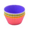 Herramientas de pastelería para hornear Sile Muffin Cup Pastel redondo DIY Molde para hornear Alta temperatura Hogar Huevo Tarta Horno Herramienta Drop Entrega Hogar Gard Dhsku