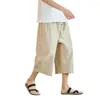 Calça masculina estilo chinês de verão masculino casual masculino grotch hip hop homem joggers jogadores pernas largas pantalones hombre