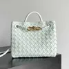 Bottegvenetas 23 Andiamo Year Sheepskin Woven Fashion Versatile Crossbody Shoulder Bag Ice Cream Small Handbag