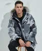 Winter Heren Donsjacks Expeditie Mannen Parka Echte Wasbeer Capuchon Bontkraag Jas Downs Dikke Warme Parka Rood Winter Outlet Outdoor Sport Parka