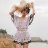 Nova moda verão com decote em v roupa de banho sexy biquíni praia crochê cover ups feminino maiô dress307a