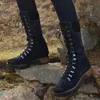 Buty zimowe butów damskich damskich butów okrągłe palce w zachodniej koronki boczne buty damskie buty wygodne bez poślizgu motocyklowe bootie t231117