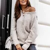 Damestruien Grote maten Herfst Winter Damestruien met lange mouwen Pullovers Losse oversized sexy O-hals Gebreide warme trui Vrouw trui 231117