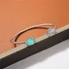 New Bohemian Chain Water Drop Zircon Blue Stone Open Bracelet Women's Fashion Commuter Jewelry Accessories