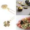 Pendant Necklaces Heart-like Four-leaf Clover Multilayer Po Box Frame Openable Locket Necklace Hand-made Jewelry Accessories