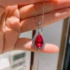 Catene Moda di alta qualità Collana in argento S925 Ciondolo a forma di goccia rosso adatto per regali di coppia