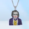 Fashion Iced Out Large Cartoon Clown Cosplay Pendant Necklace Mens Hip Hop Necklace Jewelry 76cm Gold Cuban Chain For Men Women7318824