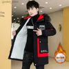 Casacos de Trench Masculinos Inverno Slim Long Trench Coat Homens Carta Impressão Estilo Com Capuz Sobretudo Preto Hip Hop Streetwear Outono Coreano Mens Jaqueta Q231118