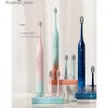 Escova de dentes ZR USB recarregável adulto Sonic escova de dentes elétrica conjunto IPX8 à prova d'água escova de dentes automática com 10 cabeças de escova de reposição Q231117