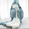 Couvertures Dessin animé requin sac de couchage pyjamas bureau sieste requin couverture Karakal haute qualité tissu sirène châle couverture pour enfants adultes 231116
