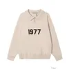 Designer swetry męskie swetra mgły bluzowe jesień/zima esek sezon 8 podwójna nić luźne 1977 haft haftowy polo haft high street szyja sweter kobiety kobiety