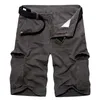 Mäns shorts släpp armé gröna last shorts män avslappnad militär mode bomullshorts homme lösa taktiska korta byxor ingen bälte 40 230417