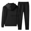 Survêtements pour hommes Automne Nouveau Casual Mode Hommes Sport Costume Couleur Unie Survêtement Veste À Capuche + Pantalon Printemps 2 Pièces Ensembles Hommes Jogging Sportswears J231117