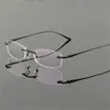 Zonnebril Frames Mode CUBOJUE Goud Brillen Mannen Randloze Bril Mannelijke Bril Voor Recept Bijziendheid Dioptrie Brillen Ultralight