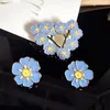 Broches Femmes Cloisonné Fleur Broche Manteau Col Brocart Écharpe Broche Plante Métal Bouquet Bijoux Femme Goutte D'huile