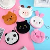 Dessin animé en peluche rond porte-monnaie sac mignon Animal tête porte-monnaie enfants Grils argent pochette portefeuille petit fourre-tout sacs de rangement