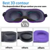 Sömmasker 1/2st 3D Sleeping Mask Eyepatch Eye Cover mjuk bärbar för ögonresor avslappnande sovhjälp ögon lapp skuggande ögonbinds ögonmask J230602