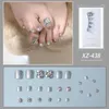 False Nails Silver Glitter 가짜 발톱 짧은 평방 피트 여름 모조리 발가락 발가락 전체 커버 인공 손톱 팁