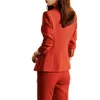 Pantaloni da due pezzi da donna abiti rossi abiti da donna autunno inverno temperamento professionale blazer slim e flare ufficio da donna abbigliamento da lavoro