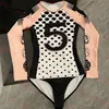 Traje de baño de una pieza de diseñador Bikini para mujer Traje de baño con logotipo de letra completa Traje de baño de manga larga para mujer Dos colores