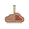 Two Tone Plated Iced Out Full Zircon Cloud Pendant Necklace Rope Chain Mens Hip Hop Jewelry Gift248a