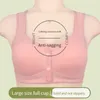 Bras novo tamanho grande fivela dianteira O sutiã de roupas íntimas femininas respirável pode absorver suor sem aço anel de aço largo ombro de sutiã feminino P230417