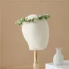 Coiffes artificielles fleurs vertes mariage accessoires poignet Corage mariée chapeaux guirlande pour les femmes fête