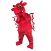 Desempenho trajes da mascote do dragão vermelho dos desenhos animados carnaval presentes de halloween unissex fantasia jogos roupa férias ao ar livre roupa de publicidade terno