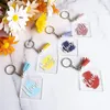 Keychains 90/120 PCS ACRYLIC ORNAMENT BLANKS KIT MET DISCS CIRCLES KEYCHAIN ​​Kleurrijke Tassels Key Chain Rings Jump Dropship Miri22