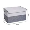 Storage Bottles Box Foldable Large Capacity Cotton Flax Thickened Clothing Basket Home Rectangle Bin With Lid