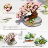 Outros brinquedos Mini Bonsai Bloco de construção Flor Planta criativa Flor de cerejeira Árvore em vaso Buquê DIY Ornamentos para casa Montagem Brinquedo amigo presente 231116