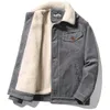 Men's Jackets Men Warm Coats Plus Velvet Thick Corduroy Jackets Male Fur Collar Winter Casual Jacket Mens Outwear Thermal Cotton Clothing 6XL 231117