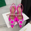 AMINA MUADDI Wedding Dress Shoes 7cm 10cm Begum bowknot butterfly PVC pumps high heels diamond shine sandals rhinestone Transparent women crystal shoe