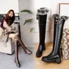 quality Boots Rabbit Hair Warm Snow Leg Protectors Long Sleeved Female Thick Soles Heels High Thickened Wool Cotton to Keep Out the Cold