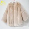 Kvinnors päls faux päls s-4xl mink kvinnor vinter topp mode rosa falska faux räv päls elegant tjock varm ytterkläder jacka 231117