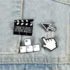 Minimalisme Label Pins Werknemer Broches Movie Board Computer Toetsenbord Aanwijzer Emaille Rugzak Pin Mannen Vrouwen Sieraden Badges Geschenken Mode-sieradenBroches