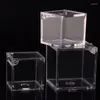 Presentförpackning 12st Clear Food Grade Square Cube Clamshell Candy Box Transparent Packing Chocolate Boxes Wedding Party Baby Shower Favors