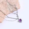 Pendant Necklaces Pink Purple Zircon Star Heart Necklace Y2K Irregular Love Crystal Heart Choker Egirl Collar Necklaces Women Jewelry Accessories Z0417