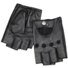 Guanti Five Fingers Guanti in pelle da uomo mezze dita fitness sport guida antiscivolo forte resistente all'usura guida retrò guanto in pelle di pecora da moto 231117