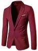 Abiti da uomo Blazer Giacca blazer bordeaux Giacca slim fit Uomo Tempo libero Fondo tinta unita Gioventù Piccolo cappotto singolo allentato Trend 231116