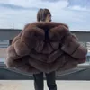 Women's Down Parkas Jaxmonoy Real Fur Coat for Women Autumn Winter Style Solid Color Full Hermes Natural Jacket Ytterkläder 231116