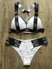 女性用水着水着女性用スーツプッシュアップビキニ2019 Mujer Lace Up Bikinis Women Swimsuit Letter Mini Thong Bikini Set T230417