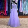 Violet une épaule Chic femme robe de soirée robe Appliques robes de bal dentelle robe robes de nuit robe taille personnalisée