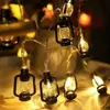 LED Strings LED Outdoor Kerosene Lamp String Lights Waterproof Battery Power Fairy Lights For Christmas Holiday Wedding Party Decoration P230414