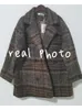 Mélanges de laine pour femmes Bella hiver coréen pardessus femmes Vintage laine manteaux amples femme Double boutonnage col rabattu pardessus 231116